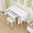Makeup Vanity Set with Dressing Table, Cushioned Chair and Built-in Charging Ports-2009609310