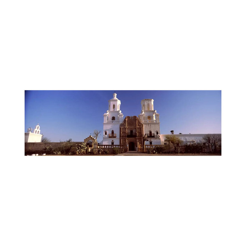 Low Angle View Of A Church, Mission San Xavier Del Bac, Tucson, Arizona, USA #2 - Wrapped Canvas Panoramic Print