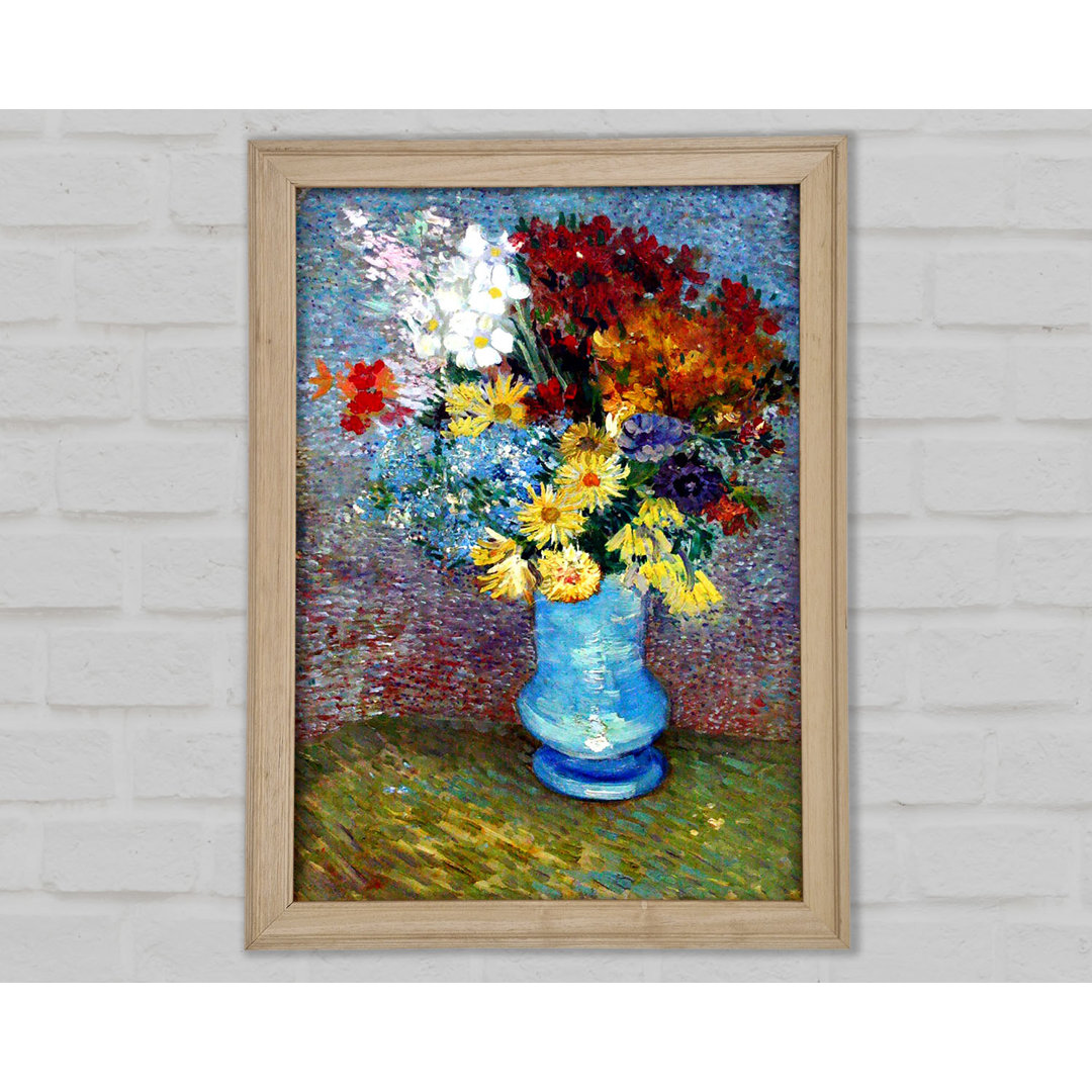 Van Gogh Blumen in einer blauen Vase - Einzelner Bilderrahmen Kunstdrucke