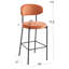 Upholstered Counter Stool with Metal Frame-294689688
