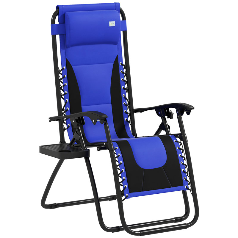 89cm Long Single Chaise, Blue