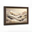 Art mural antique sur toile encadré doré pour le salon, la chambre à coucher, le bureau ou le vestibule - Décoration murale décorative avec paysage de vagues-130548364-130548366