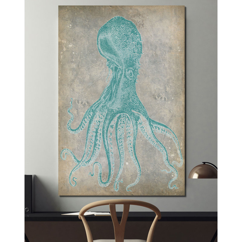 Spa Octopus II - reproduction de cadre photo, H 48 po x l 32 po x P 1,5 po, Toile tendue