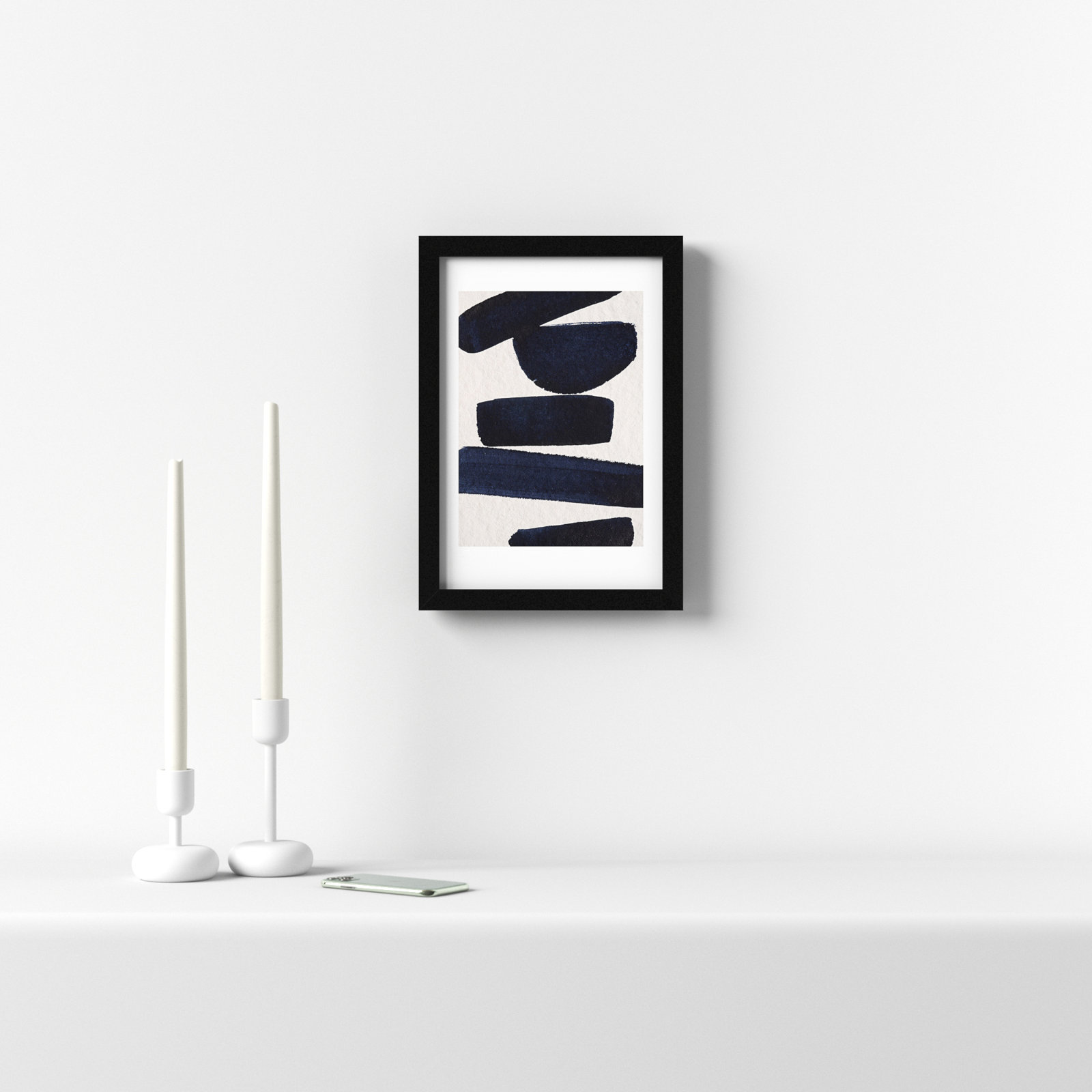 Japandi 5 by Simon West, Black, 16.4" H x 11.25" W x 0.88" D
