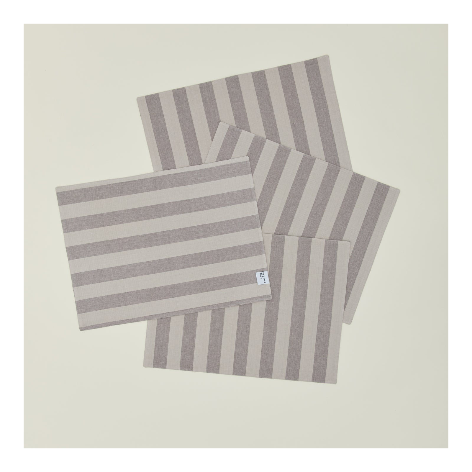 Essential Striped Placemat - Set Of 4, Light Gray/Dark Gray