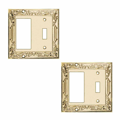No Subject 2 - Gang Toggle Light Switch Standard Combination Wall Plate