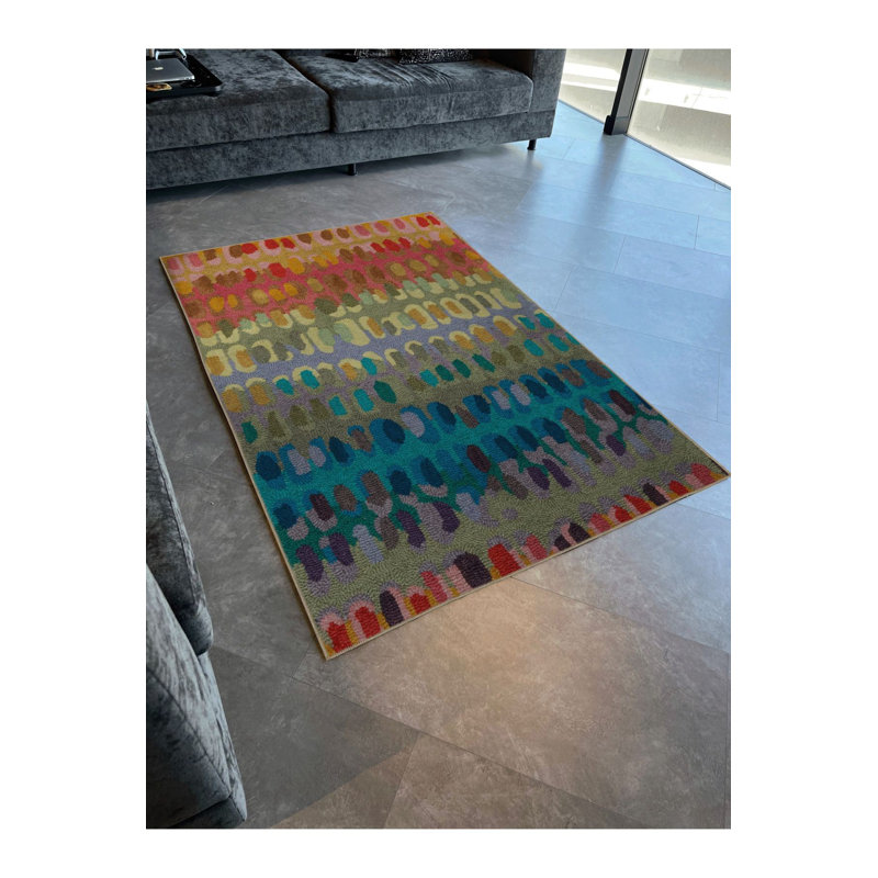 Multi Color Mixed Abstract Pattern Creative Modern Decorative Machine Washable Area Rug, Rectangle 3'11" x 5'11"