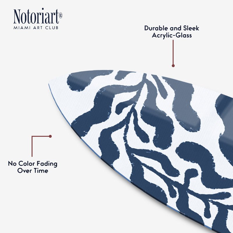 «Blue Blue Leaf», ensemble de planche de surf acrylique par Notoriart