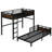 Metal Twin XL Over Twin XL Bunk Bed with Loft Conversion - Separable Into Loft and Single Bed, Raised Rail Guard-404145902-404145891