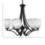Lustre suspendu 6 lumières Zilo, fini graphite, avec verre fusion noir de 5 po-32415540-32415541