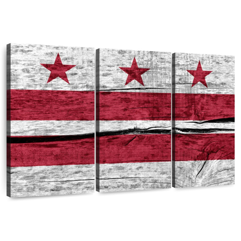 Drapeau Borges Wood Style Washington DC, H 28 po x l 45 po