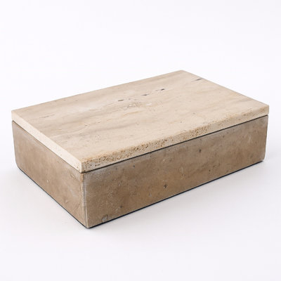 Large Travertine Rectangular Box