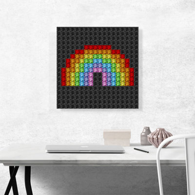 «Colorful Rainbow Emoticon Gay Black Jewel Pixel», impression sur toile tendue