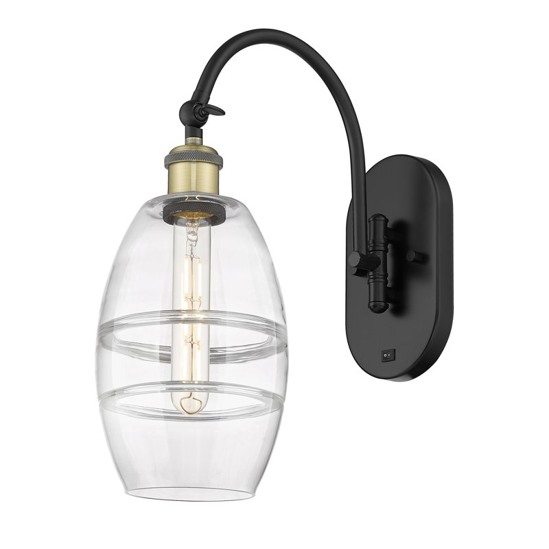 Dundrod Steel Armed Sconce, Clear, Black Antique Brass