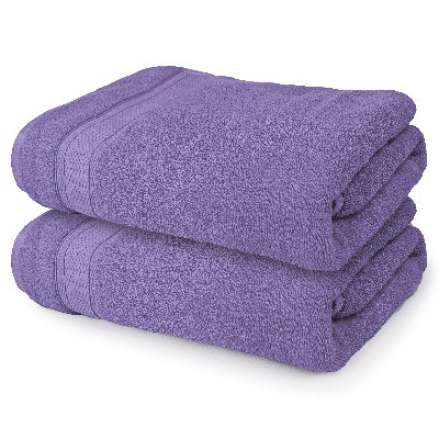 Kimmberly 2 Piece 35" x 70" Oversized Bath Linen Set, 100% Cotton Bath Towels for Bathroom, Soft Towels