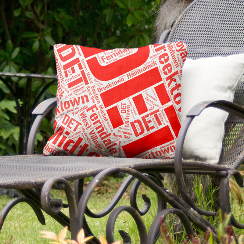 Coussin intérieur/extérieur détroit, H 18 po x l 18 po, Oui, Rouge