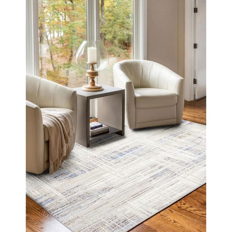 Quinn Blue Rug 5'0" x 8'0", Rectangle 5' x 8'