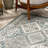 Shawna Tiled Southwestern Performance Blue Area Rug-306166295