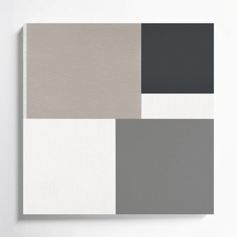 Minimalisme 5, art mural sur toile grise, H 12 po x l 12 po