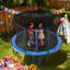 Trampoline d'extérieur, trampoline récréatif de 12 pi, trampolines homologuées ASTM avec filet d'enclos et coussin épaissi, capacité de poids maximale de 400 lb, trampolines antirouille pour enfants et adultes