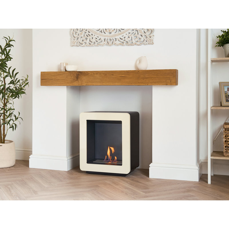 Adam 45cm W Black Bio-Ethanol Stove, Cream