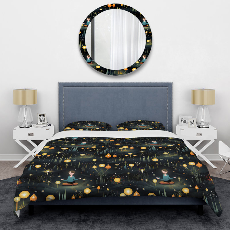 Stiliana Mindful Contemplation Mediation - Ensemble de housse de couette abstrait - Microfibre de polyester