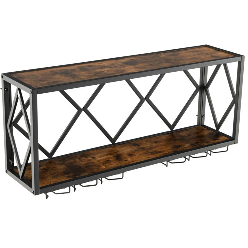 Aiven Wall Mounted Wine Bottle & Glass Rack
