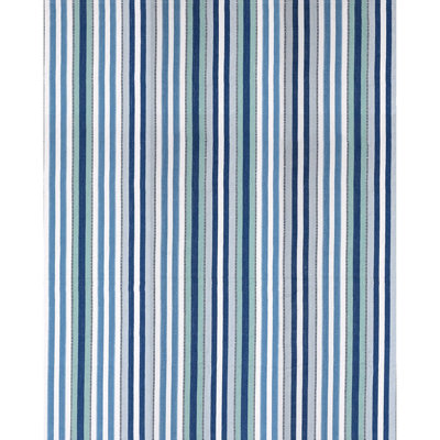 Tapis d'intérieur / extérieur en PET recyclé bleu / bleu sarcelle / ivoire Bristol
