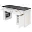 Bureau moderne cannelé avec rangement et station de recharge intégrée