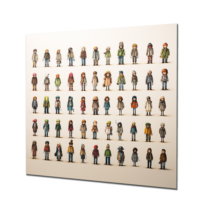 «Grey Childrens Dog Nursery Patter II», reproduction d'art mural en métal fractal, H 36 po x l 36 po