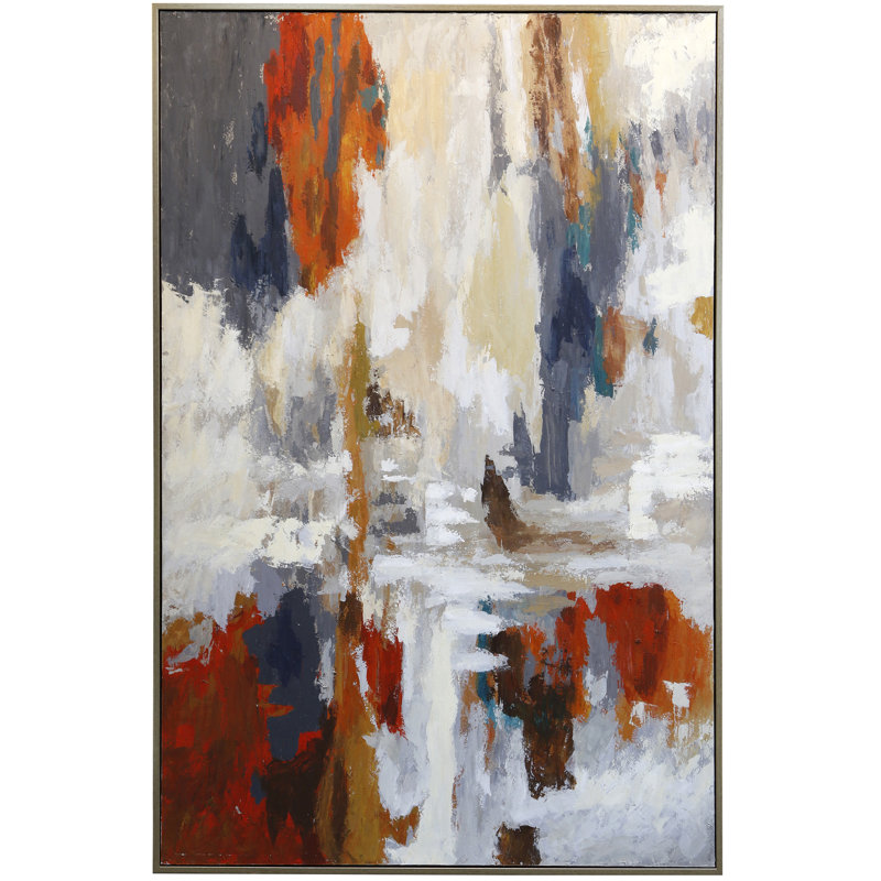 Art sur toile Evolve, abstrait peint à la main, cadre de 1,5 pouce