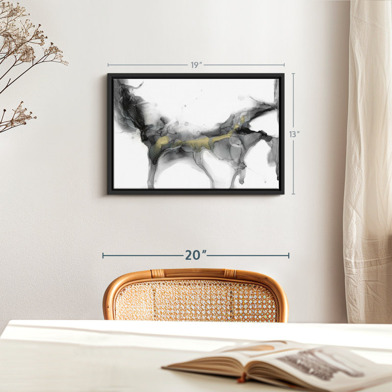 Abstrait «Golden Precipice II», reproduction sur toile, H 13 po x l 19 po