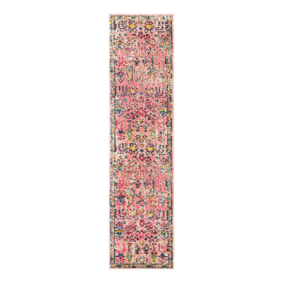 Tapis rose à motif abstrait Ector