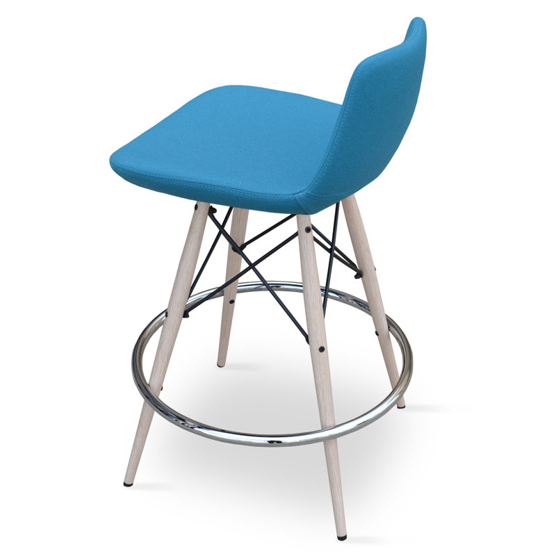 Tabouret de bar 24 po Pera, Noir/chrome, Cuirette - MPP, Similicuir os