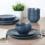 Gibson Home Queenslane 12 Piece Stoneware Matte Dinnerware Set - Matte Blue-98537342