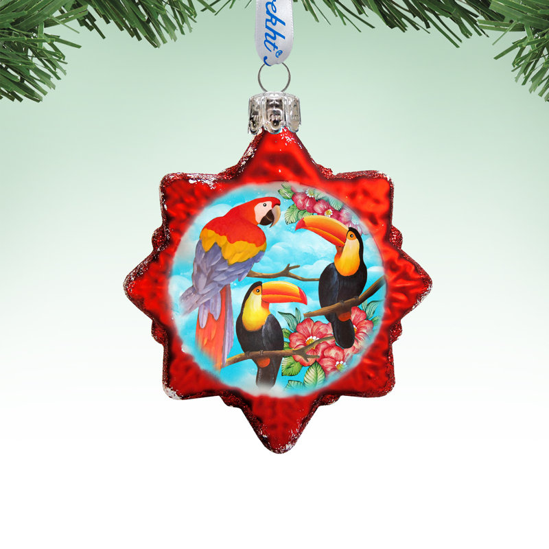 Keepsake Amazon Birds Glass Ornament