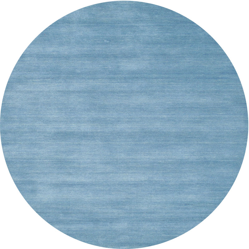 Tapis contemporain bleu, Rond 7 pi