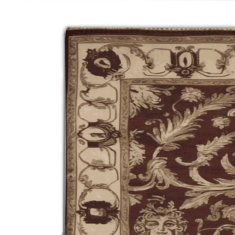 Tapis d'intérieur et d'extérieur brun français, Rectangulaire 2 pi x 3 pi