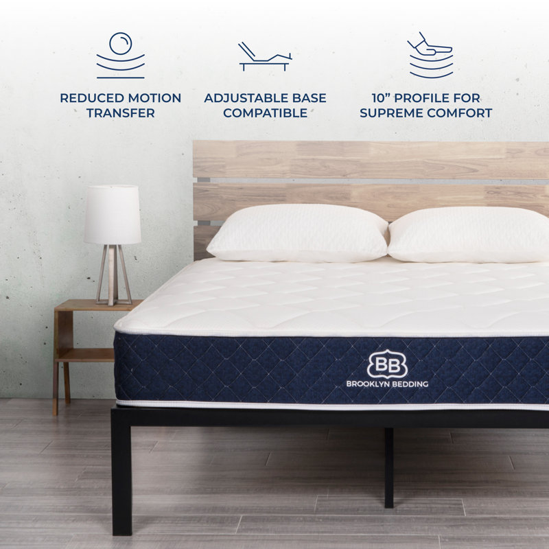 Matelas hybride ferme 10 po avec housse de refroidissement Brooklyn, Simple