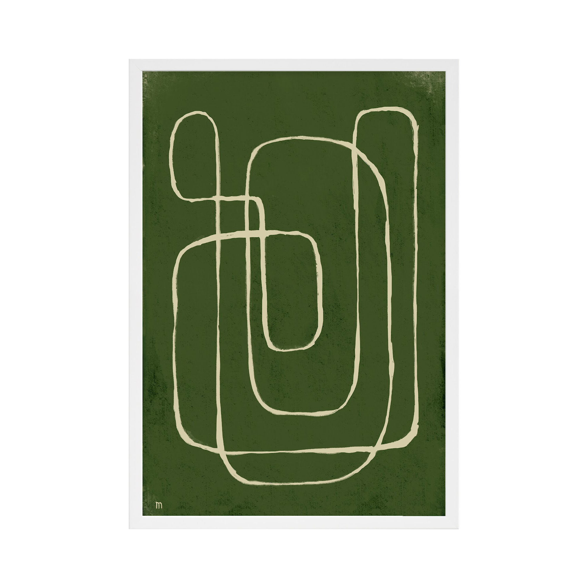 Line Works 2 by StudioM, White Framed Paper, 50" H x 35" W x 1.25" D