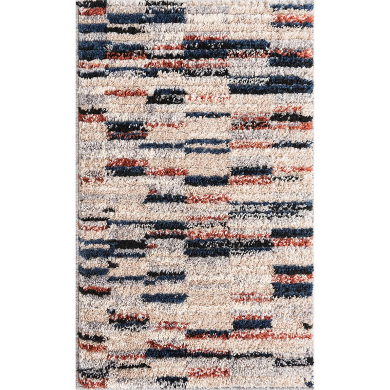 Tapis beige / noir à motif géométrique Tucson, Rectangle 2 pi x 3 pi