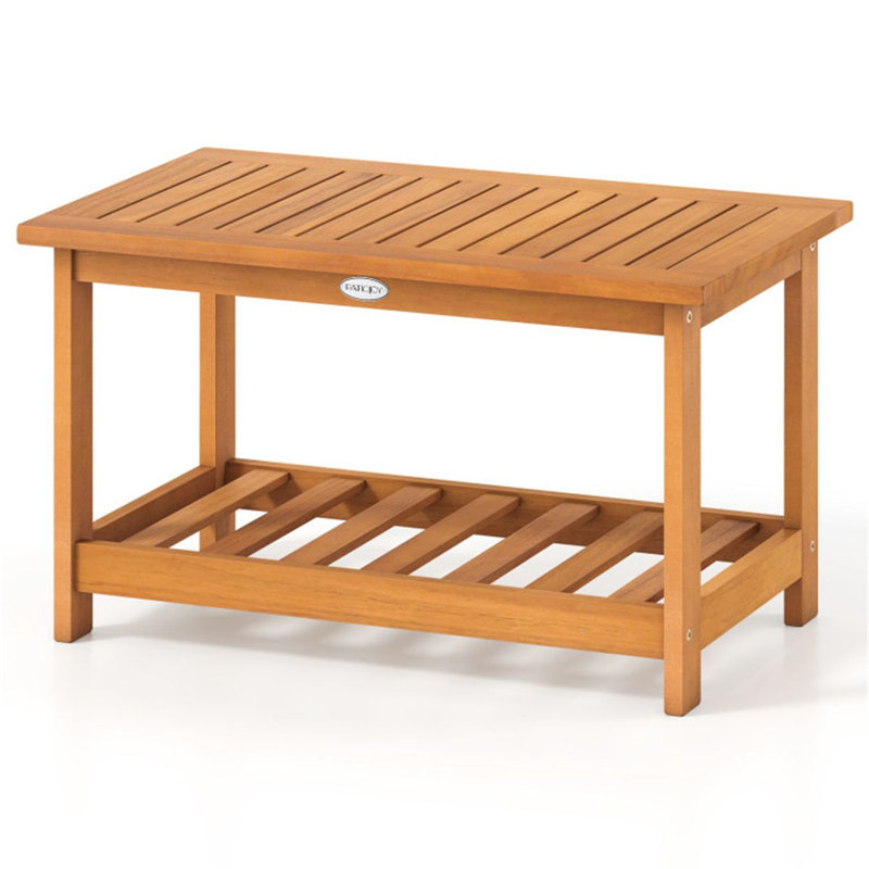 Table basse à lattes robustes pour l'extérieur
