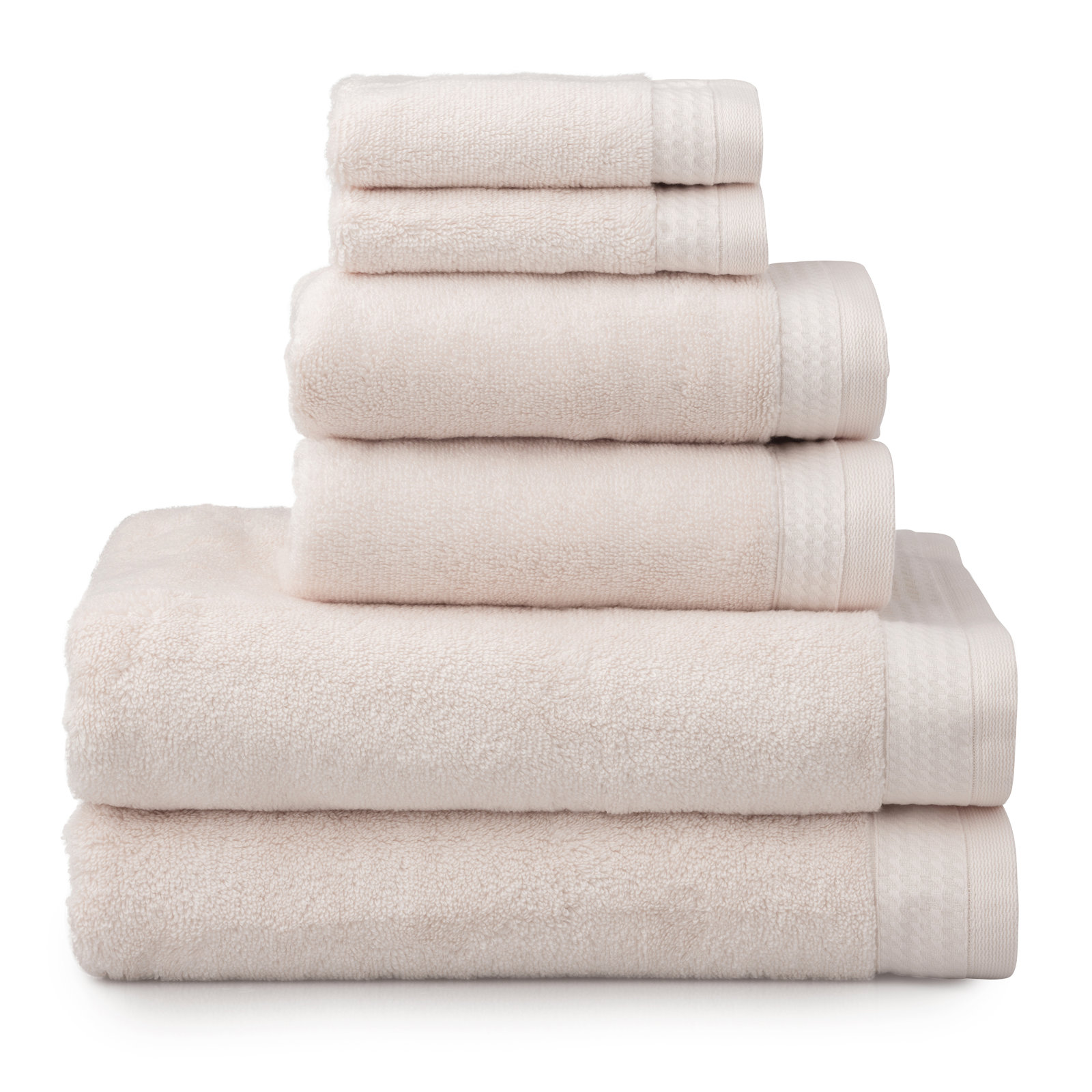 Prague 6-Piece Cotton Towel Set, Pink