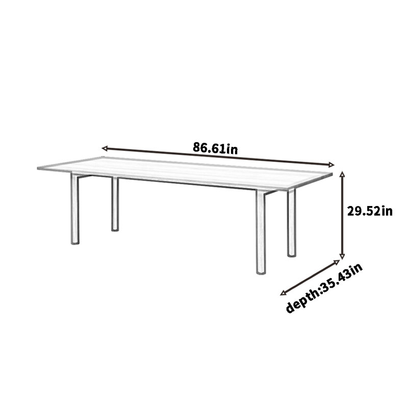 Japanese style solid wood dining table, 29.52"H x 86.61"L x 35.43"W