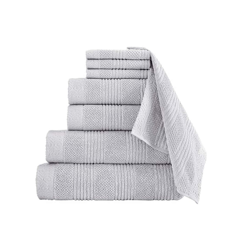 Ensemble de 6 serviettes en coton Minbota, Gris clair