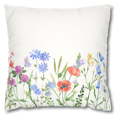 Elegant  Floral Decorative Pillow - Nature Inspired Aesthetic Cushion Indoor / Outdoor Home Decor