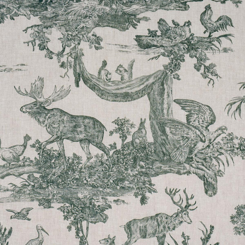 Western Toile Fabric, Forest