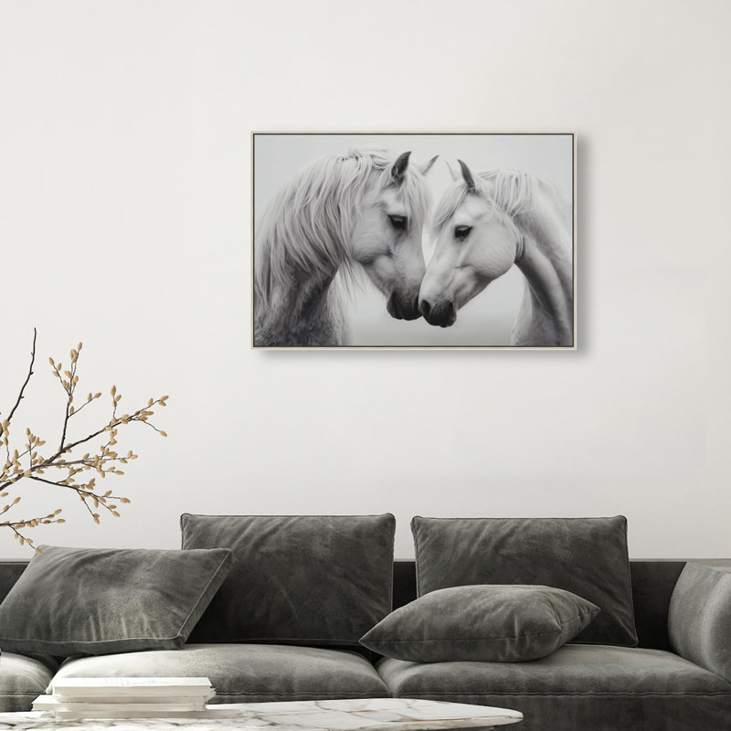 Twin Souls I Print by Oliver Gal, 25"H x 37"W, Silver Floater Frame