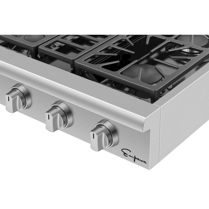 Empava 30 in. 4 Burners Slide-in Natural Gas Cooktop Range Top, in Stainless Steel, with LP Convertible, 18K BTU Power Burner