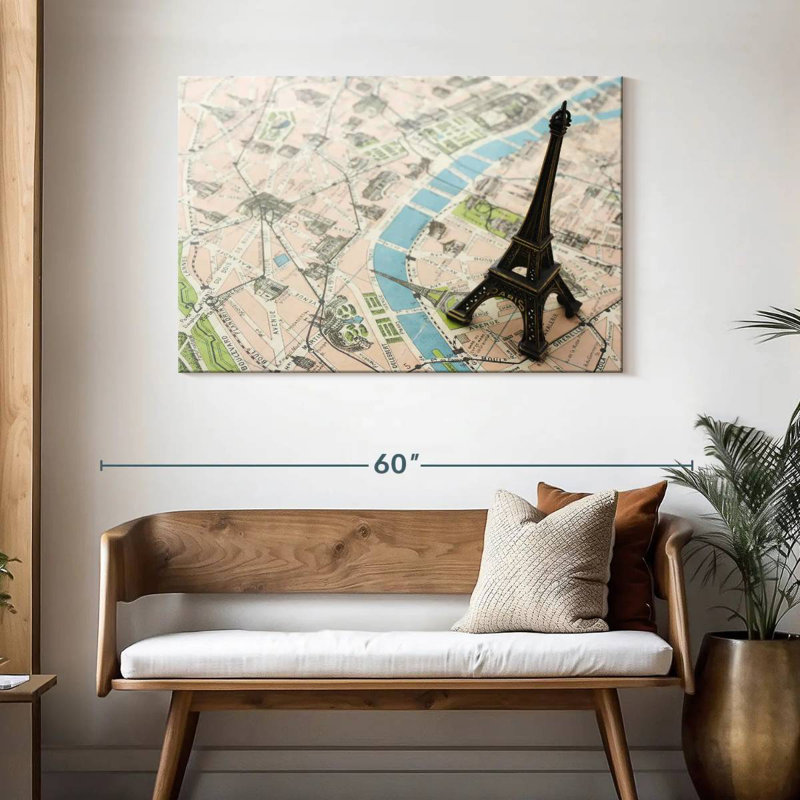 Carte de Paris, Tour Eiffel, Aliaz, H 30 po x l 45 po